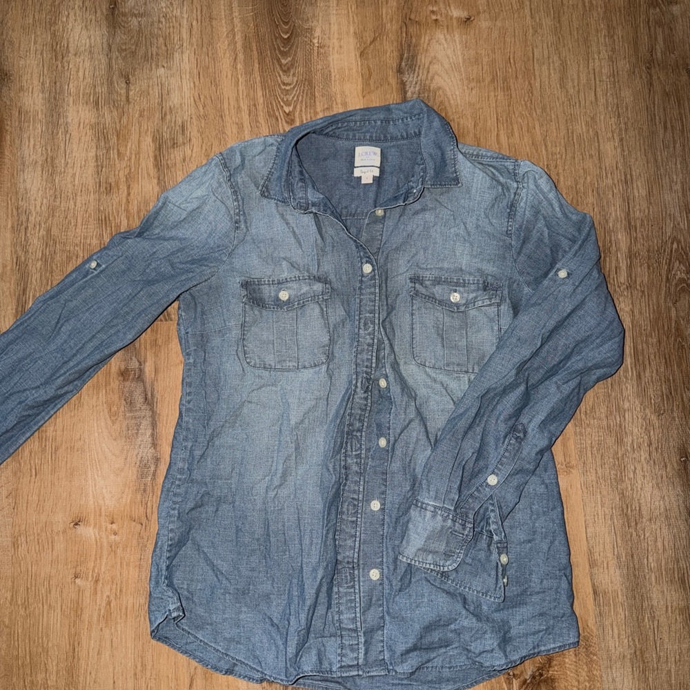 J. Crew Light Blue Denim Button-Down Shirt